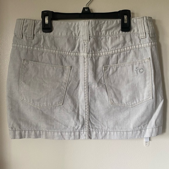 French Connection Gray Beige Mini Jean Skirt - Picture 6 of 8